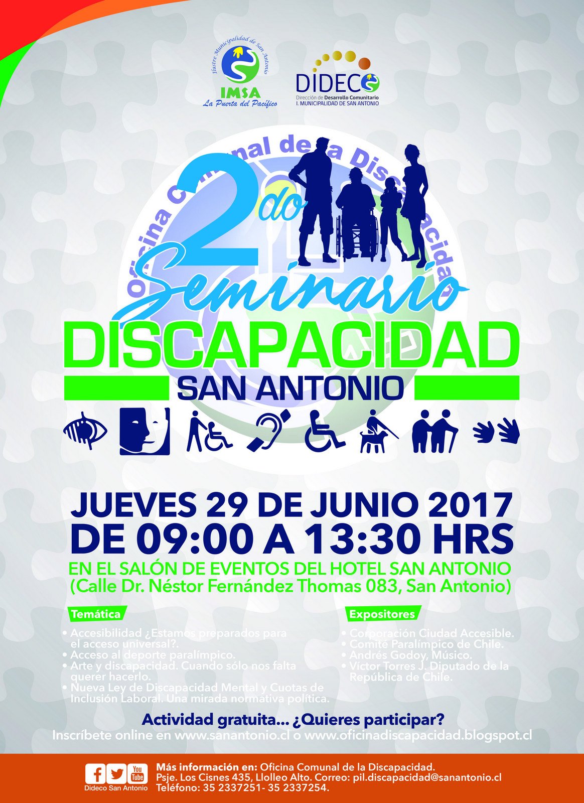Afiche 2do Seminario de Discapacidad San Antonio