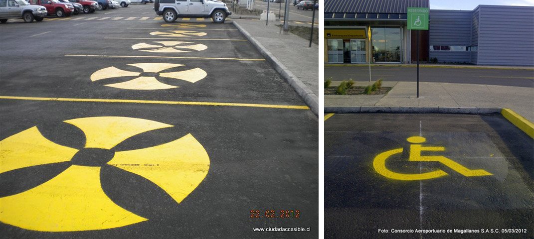 Aeropuerto Punta Arenas con correcciones en señalización de estacionamientos para personas con discapacidad