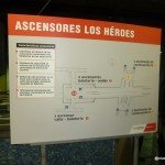 Detalle de ascensores y ruta accesible en estación Los Héroes