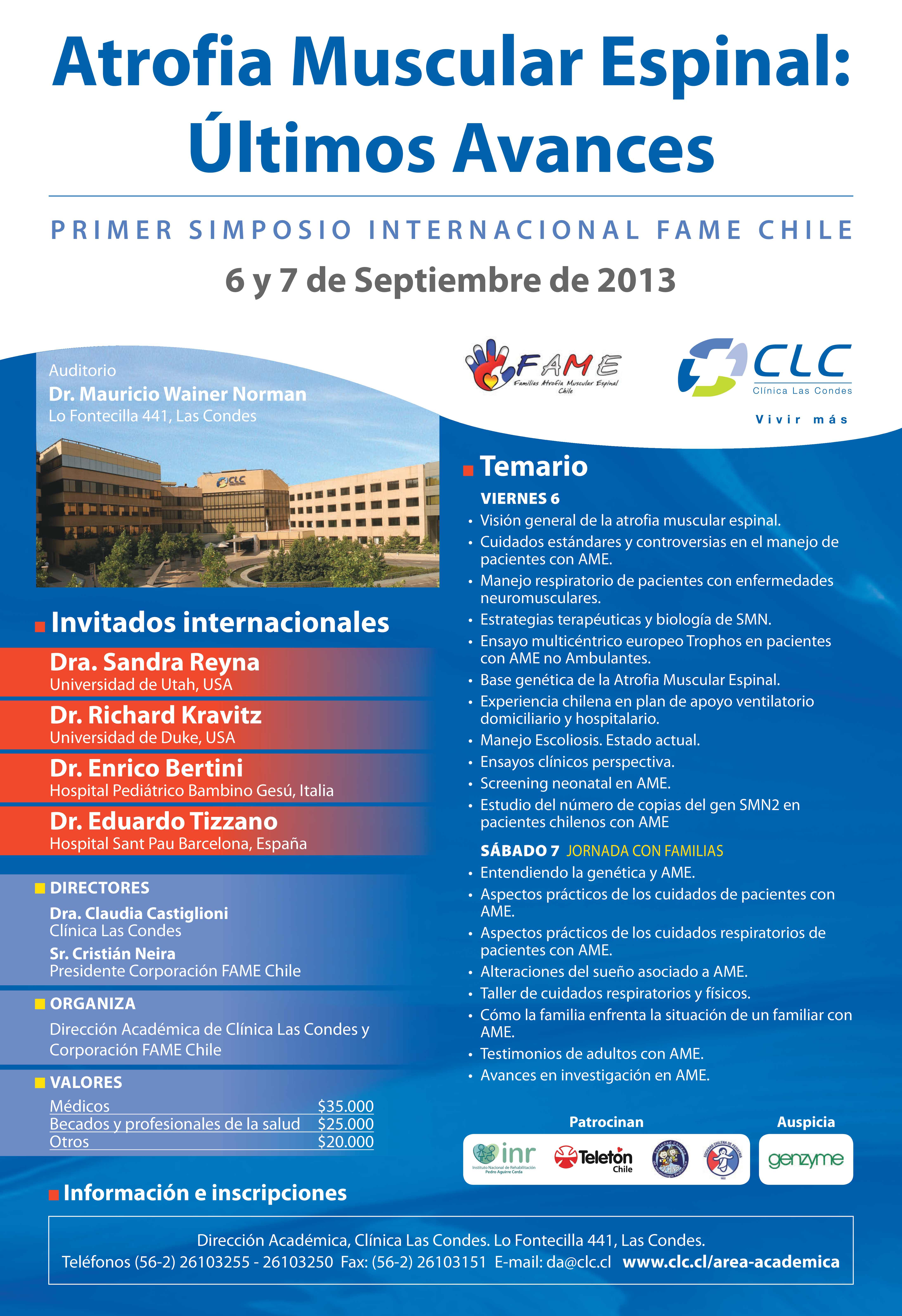 Afiche Simposio Atrofia Muscular Espinal Chile