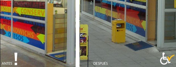 Antes y después acceso a BigJohn Las Condes