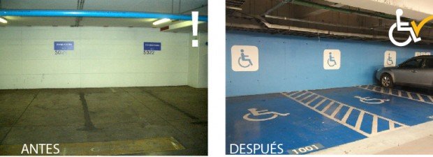 Antes y después Arreglo estacionamientos Clinica Las Condes
