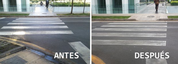 Antes y Después Arreglo Cruce El Golf