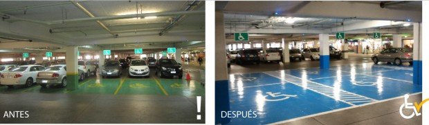 Antes y Después  Jumbo Alto Las Condes arreglo estacionamiento 