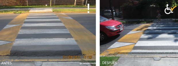 Antes y Después Nuestra señora del rosario arreglo cruce peatonal