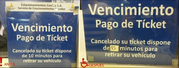 Antes y Después tiempo abandono estacionamiento de diez a quince minutos