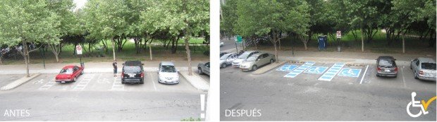 Antes y después Estacionamiento Punto verde Las Condes