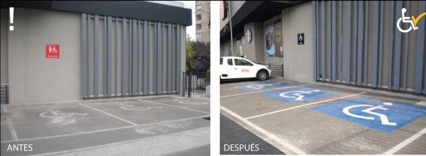 Antes y después Estacionamiento Unimarc Manquehue Norte