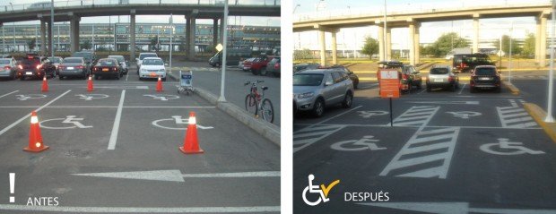 Antes y después Estacionamiento aeropuerto AMB