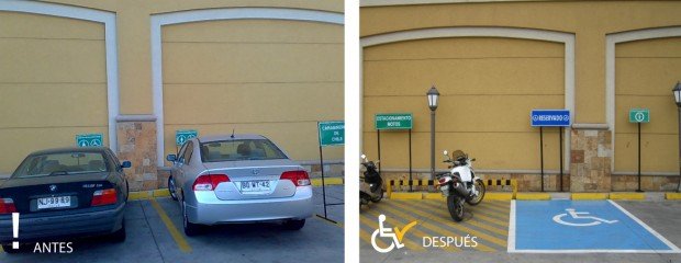 Antes y después Estacionamiento Shopping la dehesa