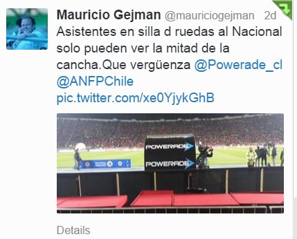 Tweet de Mauricio gejman en la noche inaugural Copa América 2015