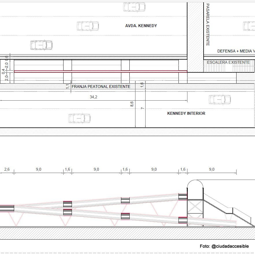 Proyecto original Vitacura pasarela con rampa