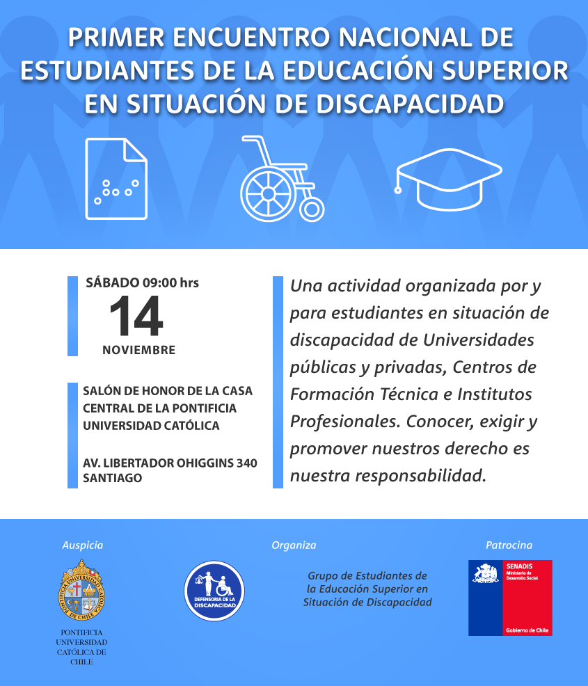 invitación Primer Encuentro Nacional de Estudiantes en situación de discapacidad de la Educación Superior