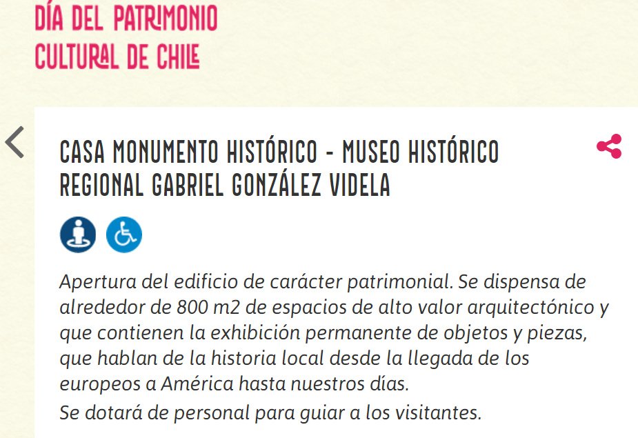 Captura de pantalla - Info web Museo Gabriel Gonzalez Videla