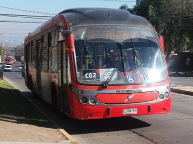 Bus de transporte público en santiago