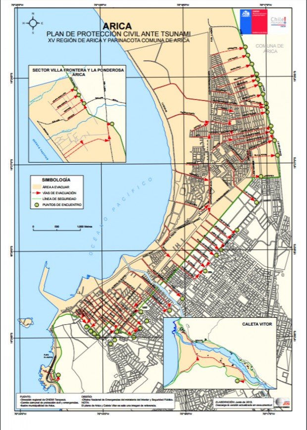 Arica Plano de protección civil ante tsunami