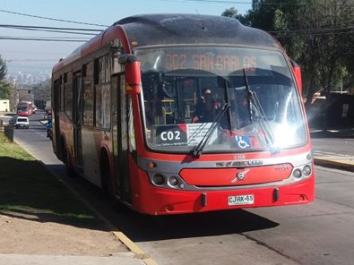 Foto: Señalización deficiente en buses transantiago