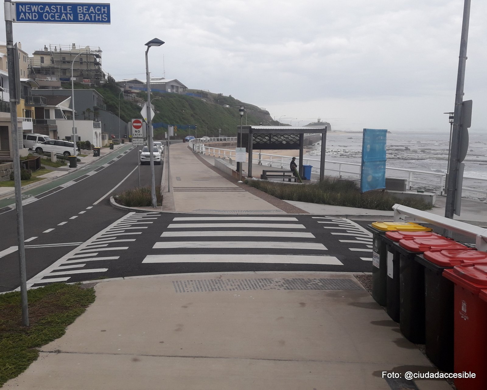 Cruce peatonal destacado en New Castle