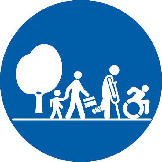 Icono de circulación peatonal continua y segura