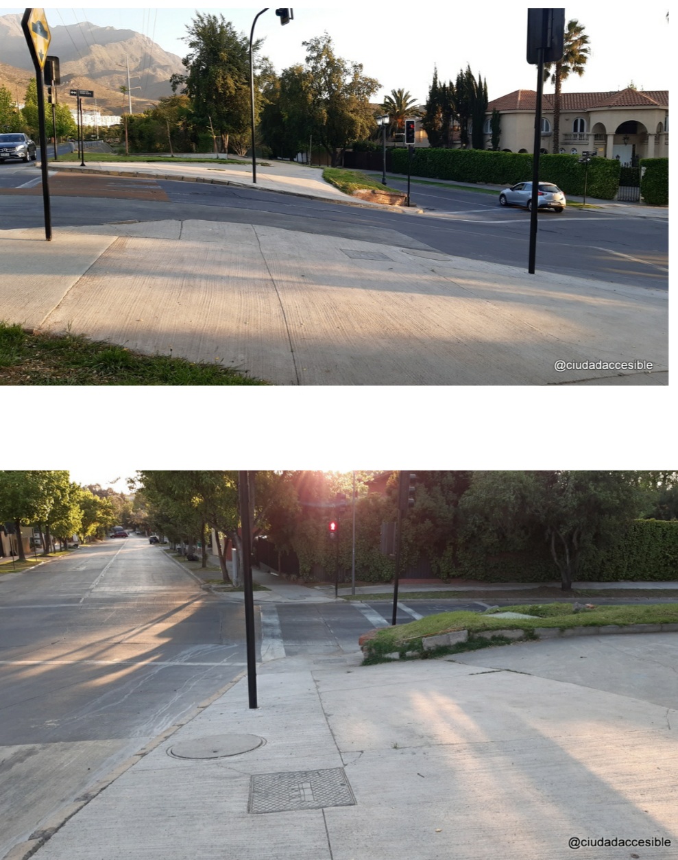 fuerte pendiente antecede un cruce peatonal