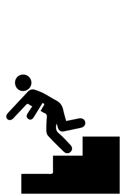ícono de caída en escalera