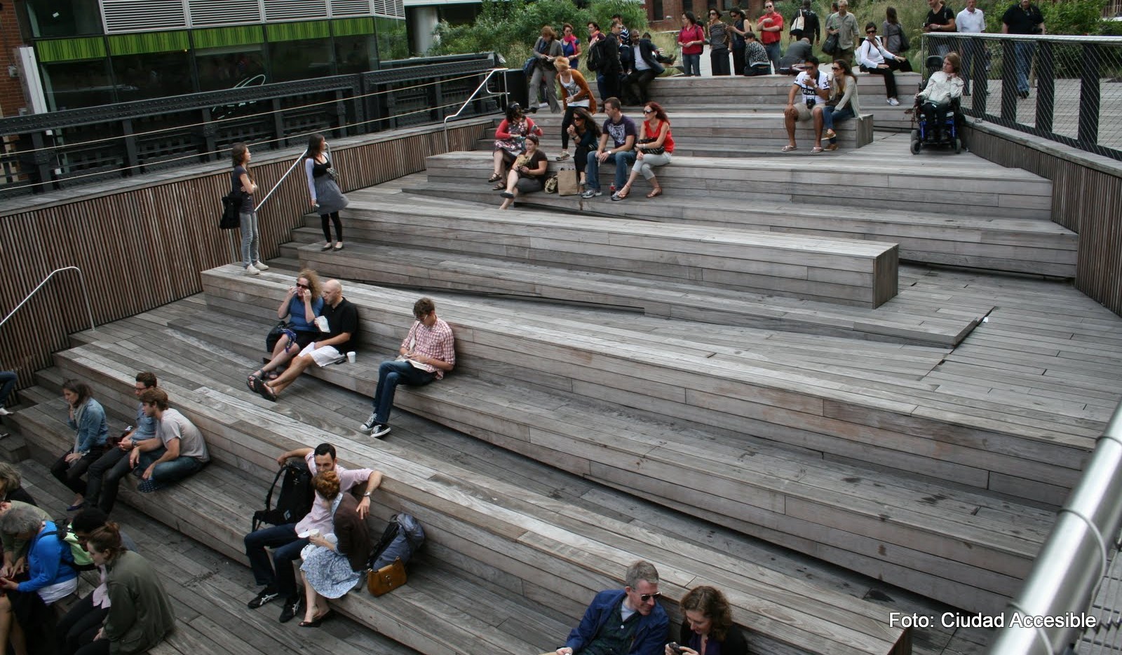 anfiteatro accesible en el high line nueva york