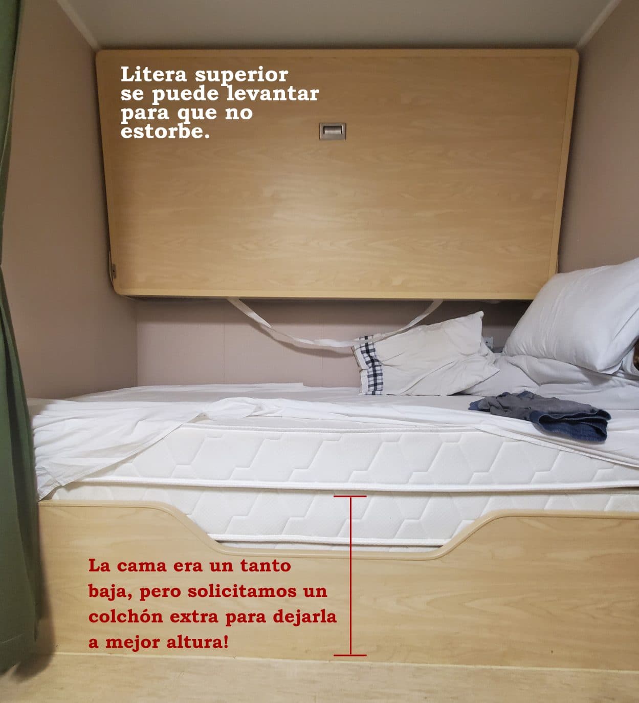 foto de la litera de la cabina accesible de Navimag