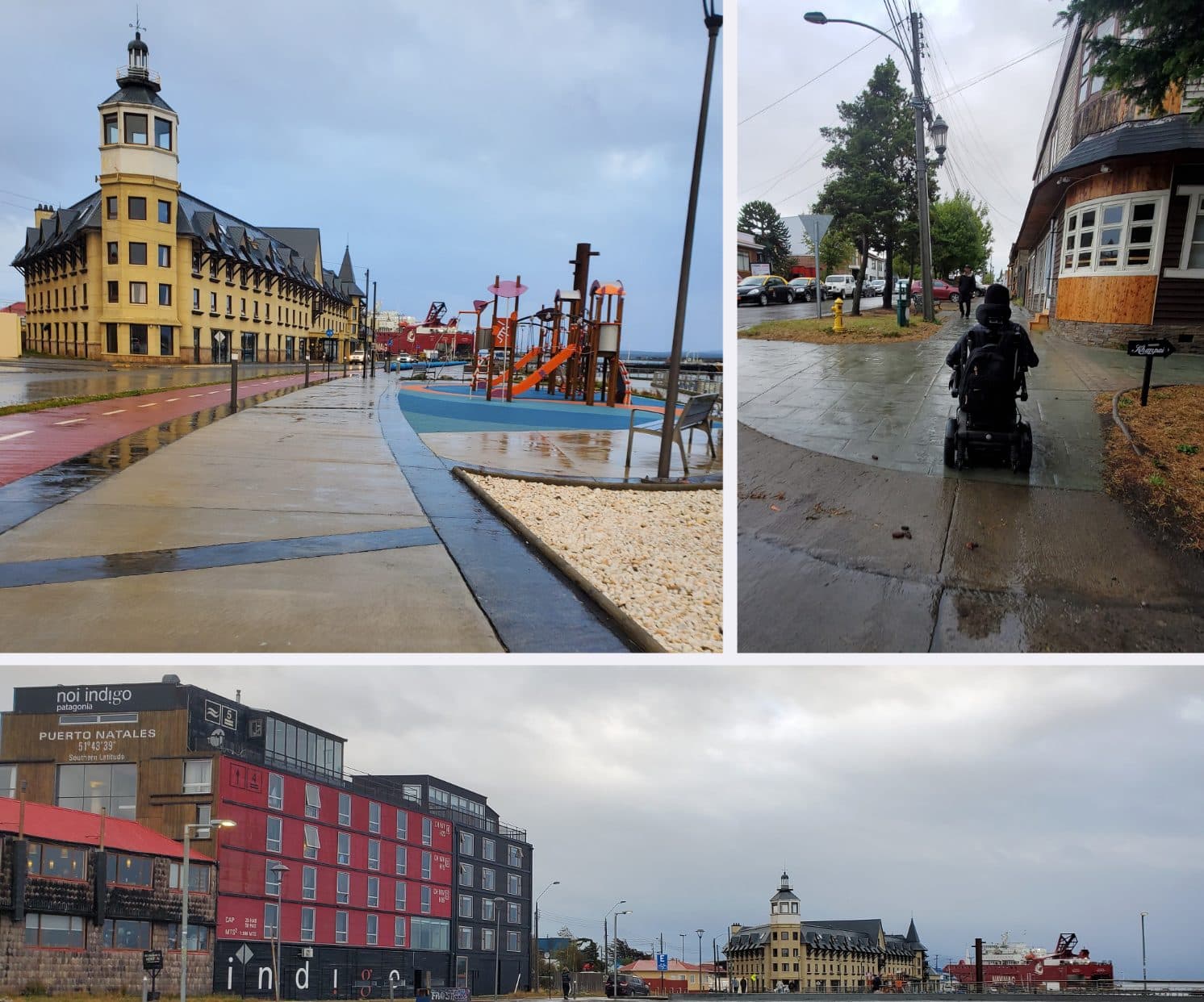 3 fotos muestran vistas de Puerto Natales