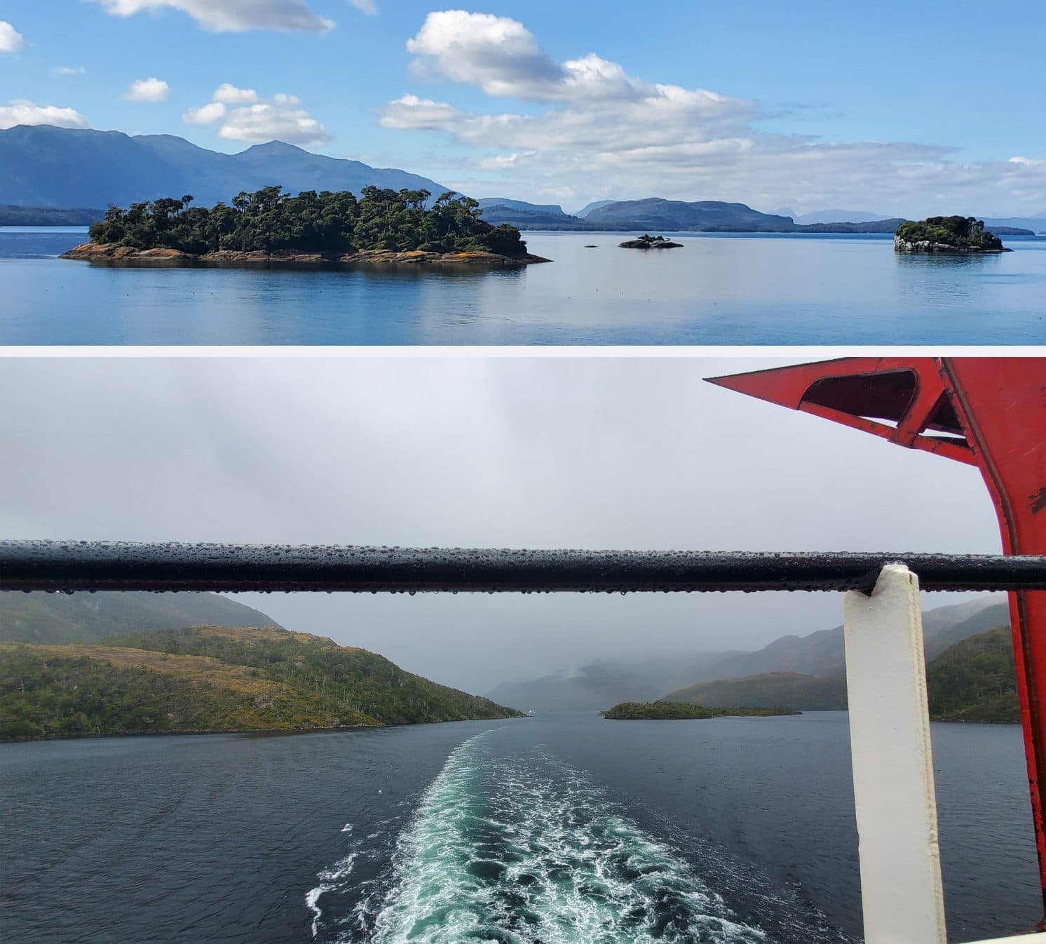 maravillosas vistas de canales y fiordos desde el barco