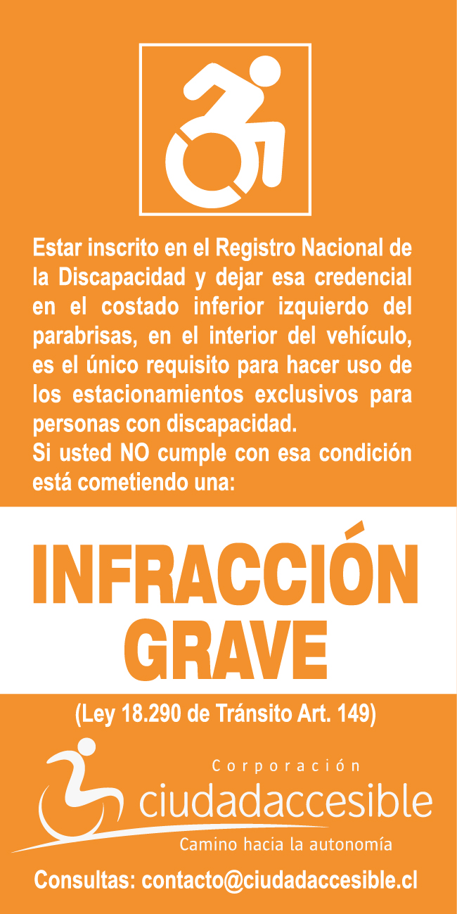 volante infracción grave para fomentar un uso correcto de los estacionamientos para personas con discapacidad