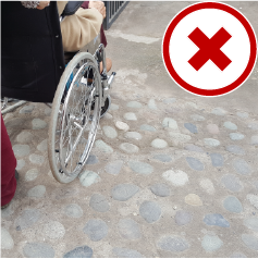 piedras y cemento con cruz de error